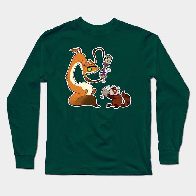 Boozy Grapes Time with Fox Dragon and Red Panda Long Sleeve T-Shirt by westinchurch